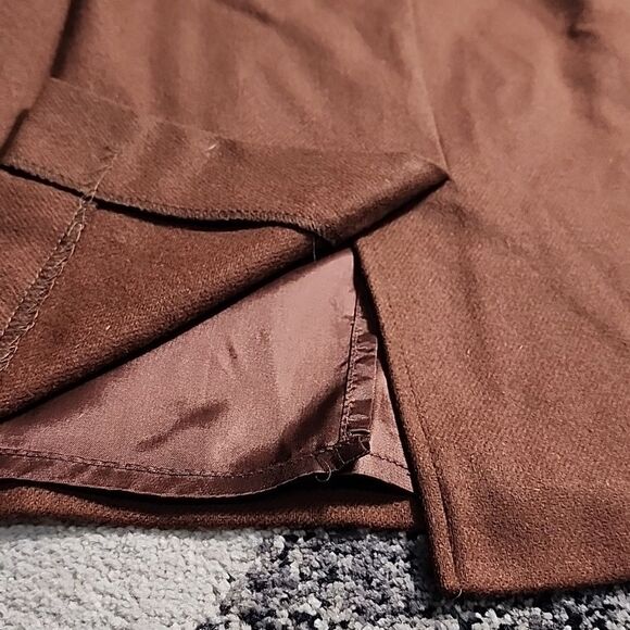 Vintage Easy Pieces New York pencil skirt Chocolate brown 100% wool size 6 USA - Picture 8 of 10
